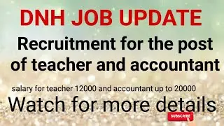 DNH Recruitment Part Time teacher and Accountant post