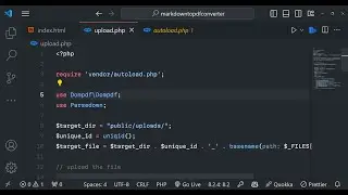 PHP Project to Parse Markdown to HTML & PDF Converter in Browser Using DOMPDF in JS