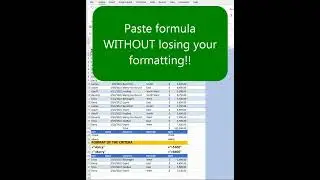 Paste a formula down a column WITHOUT losing the existing formatting!!