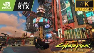 4K Cyberpunk 2077 Path Tracing Overdrive Realistic Next-Gen Modded Graphics Showcase 2023 | RTX3090