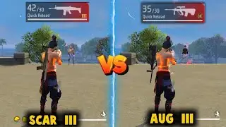 NEW AUG - III VS SCAR - III DAMAGE ABILITY TEST | AUG ABILITY CHANGE | BEST AR GUN -FREE FIRE