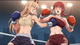 Power vs Makima - Female Boxing AI Animation