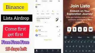 Binance LISTA Airdrop, come first get first, claim free tokens