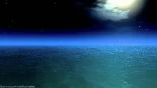 Animation of Sea at Night under the Moon -- Vue 9 Test
