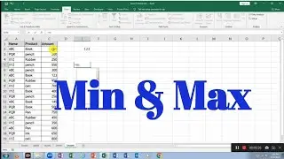 Min & Max functions in excel | Excel tutorials in Hindi