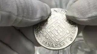 Moeda 640 réis ano 1696 duas patacas