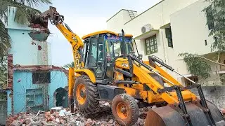 JCB 3DX Breaker Going to New House Demolition for Build New Big House in Nellai | Jcb video