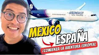 This is what it's like to travel from Mexico to Spain. 10-hour flight + train to Barcelona 🚄