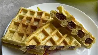 Viennese waffles with chocolate / very quick and easy
