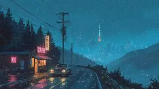 Rainy Night Café ☔ Lofi Beats for Relaxing, Studying & Midnight Thoughts