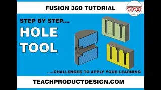 FUSION 360 How to create ALL HOLE types...... including on a curved surface. Free models.