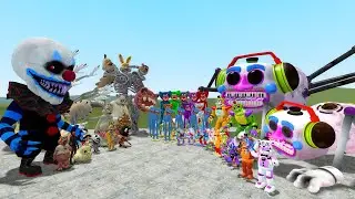 ALL HUGGY WUGGY VS ALL GLAMROCK FNAF SB VS NEW DARK DECEPTION CHAPTER 1-4 NPCs in Garry's Mod!