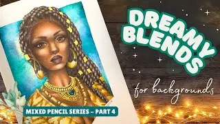Watercolor Pencil Background Tutorial | Christine Karron's Wondrous Folk | Real Time 