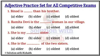 Fill in the blanks with appropriate Adjectives | Adjectives Practice Set | Fill in the blanks
