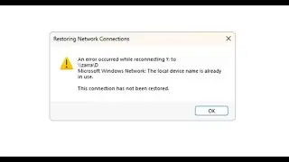 AN ERROR OCCURRED WHILE RECONNECTING THIS CONNECTION HAS HAS NOT BEEN RESTORED