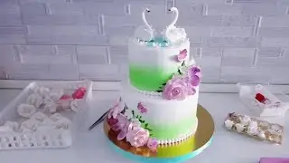 Летний свадебный торт в 2 яруса