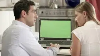Laptop during business meeing Green Screen Footage