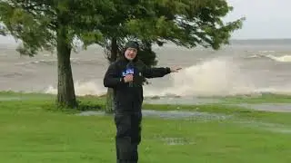 Jim Cantore: "Winds Gusting 40 to 50 Miles Per Hour" in Morgan City, LA