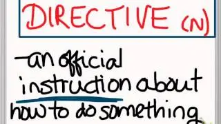 DIRECTOR or DIRECTIVE - what's the difference?