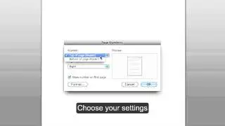 Microsoft Office Word MAC: Inserting a Page Number