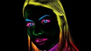 Tutorial Photoshop CC - Portrait with neon effect