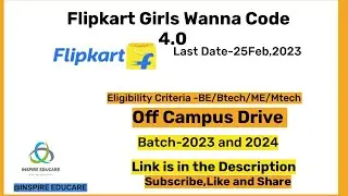 Flipkart Girls Wanna Code 4.0 || Flipkart Off Campus Hiring Challenge 2023 || Internship/Full Time