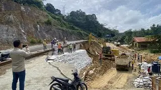 Update on the Jomba stone route today❗️Drainage dredging process is 70% complete & pile drilling ...