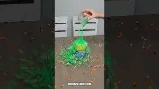 Layered Tower of Colorful Plastic Beads