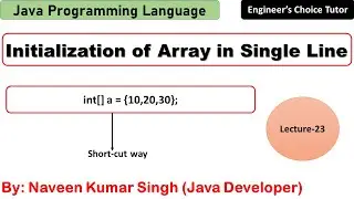 Initialization of Array in Single line | Java Programming Language | Java
