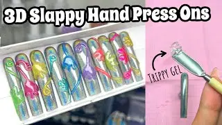 3D Slappy Hand Press On Nail Tutorial | NailzbyDev Trippy Gel | XXL PRESS ONS