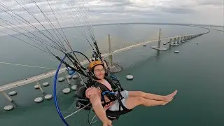 Flying Through the Columns on the SkyWay Bridge!