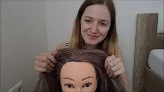 ASMR first time gentle pampering mannequin - face tapping, hair brushing, head massage - for sleep