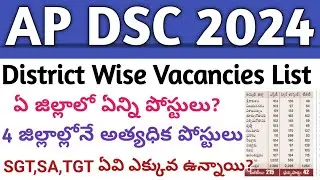AP DSC District Wise vacancies list | AP DSC Vacancies 2024 | DSC SGT | SA | TGT vacancies list 2024