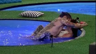Marco Pierre Jr and Laura Carter romp in the Big Brother hot tub after vowing to just be friends