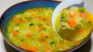 أسرع وألذ شوربة خضار بالشعيرية في 10 دقائق.. مارح تغيريها أبدا! 🥣✨