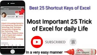 Top 25 MS Excel shortcut keys & Tricks all User Should Know|Best Excel Shortcuts|Become Excel Expert