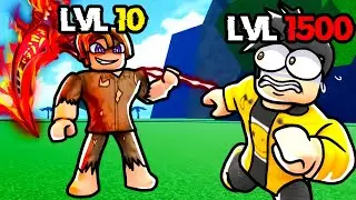 I Pretended to be NOOB with HALLOWSCYTHE! (Roblox Blox Fruits)
