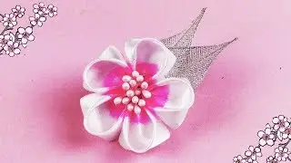 DIY Ribbon Cherry Blossom Flower I DIY DECEMBER EP.11 I How To Make Kanzashi Flower