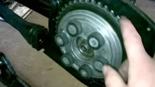 How to install a chain when assembling the rear sprocket housing of a Minsk motorcycle