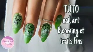 TUTO Nail art automne effet blooming et traits fins