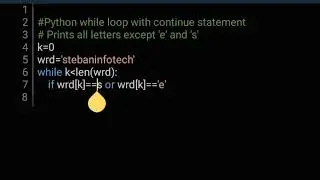 python program while loop with continue statement 