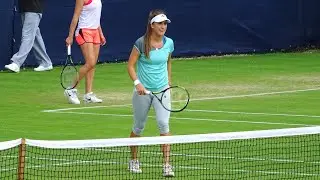Belinda Bencic on the Practice Courts at the Aegon Classic