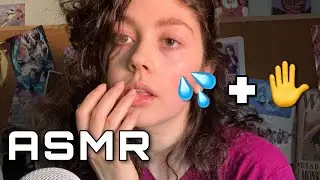 ASMR | Finger Licking Trigger Words Tracing ( spit visualizations, mouth sounds + )