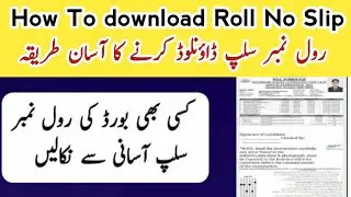 How to download Roll Number Slip 2024 from website matric | 9th 10th roll no slip 2024 download