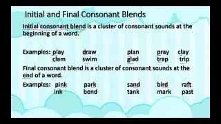 English 3 Initial and Final consonant blend