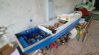 engine hatch of my homemade boat