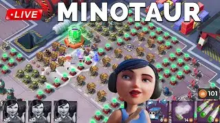 solo on MINOTAUR 🔴 LIVE recorded - BOOM BEACH operation attack strategy/gameplay/animation/tips