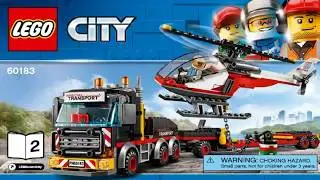 Лего Сити 2018 Перевозчик вертолёта LEGO City Great Vehicles HEAVY CARGO TRANSPORT 60183 #2