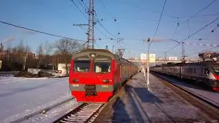 Отправление БМОшного электропоезда на Поварово из Апрелевки