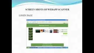 Web Application Project on Web App Scanner in Java